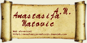 Anastasija Matović vizit kartica